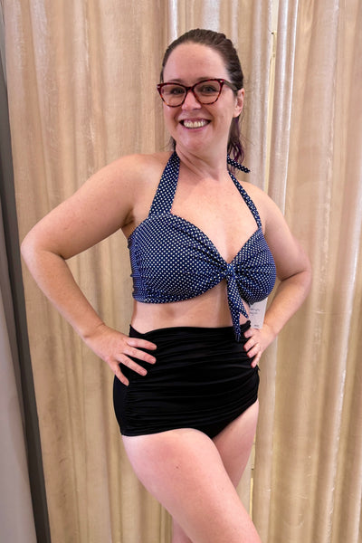 Marilyn Top in Navy Dot