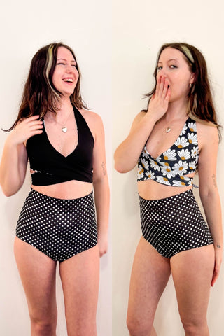 Gina Top in Daisy & Black