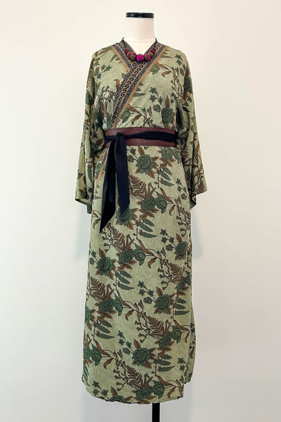 Long Upcycled Kimono Robe ~ Elysian