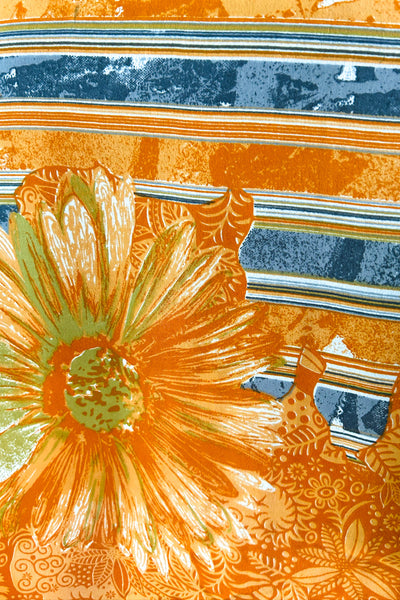 Short Upcycled Robe ~ Tangerine