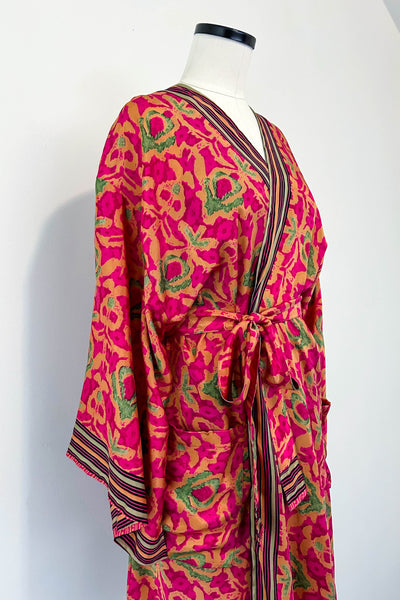 Short Upcycled Kimono Robe ~ Lorelai