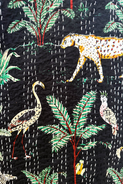 Kantha Robe ~ Black Jungle