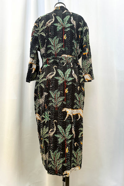 Kantha Robe ~ Black Jungle
