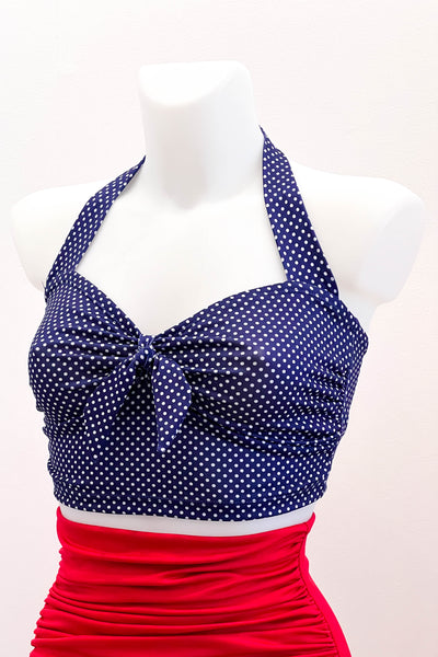 Marilyn Top in Navy Dot