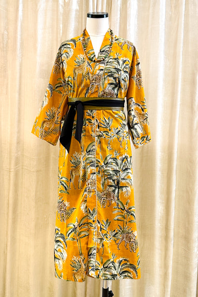 Cotton Robe ~ Golden Leopard