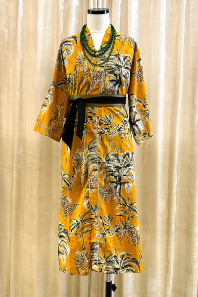 Cotton Robe ~ Golden Leopard