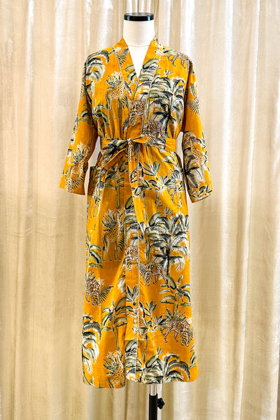 Cotton Robe ~ Golden Leopard