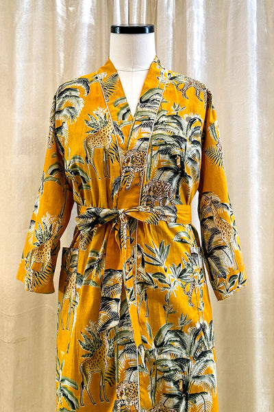 Cotton Robe ~ Golden Leopard