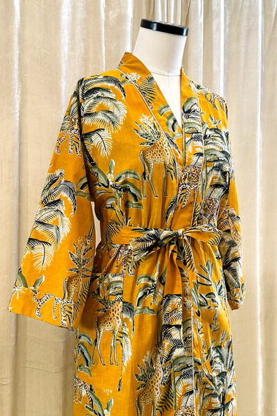 Cotton Robe ~ Golden Leopard