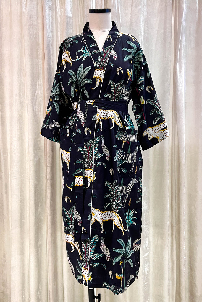 Cotton Robe ~ Black Jungle