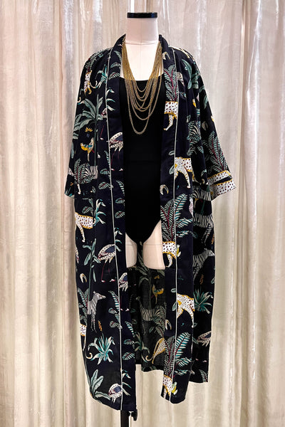 Cotton Robe ~ Black Jungle
