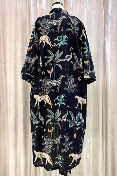 Cotton Robe ~ Black Jungle