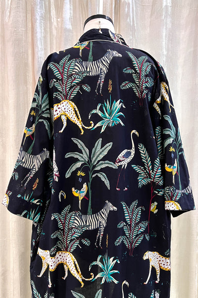 Cotton Robe ~ Black Jungle