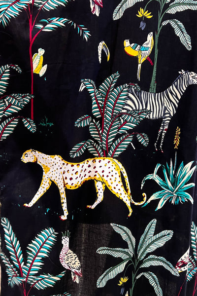 Cotton Robe ~ Black Jungle