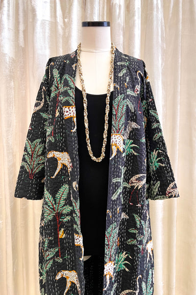 Kantha Robe ~ Black Jungle