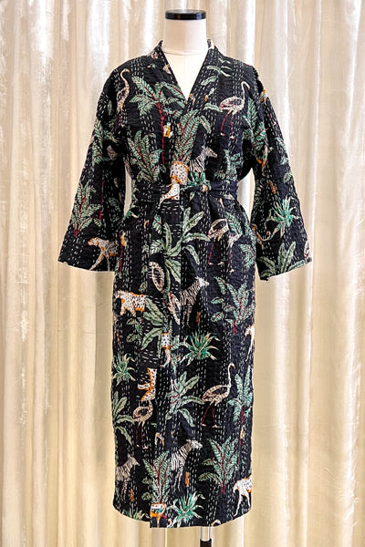 Kantha Robe ~ Black Jungle