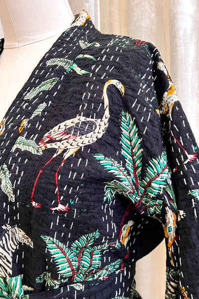 Kantha Robe ~ Black Jungle