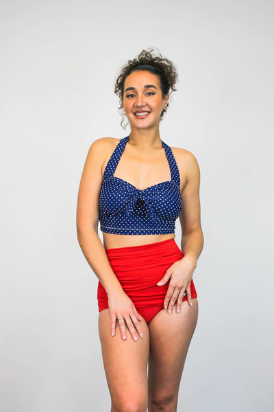 Marilyn Top in Navy Dot