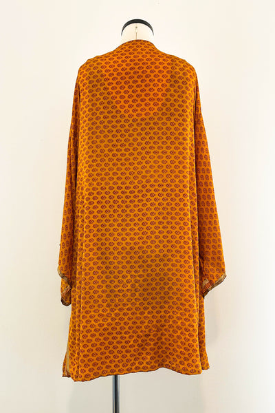 Short Upcycled Kimono Robe ~ Fields of Gold