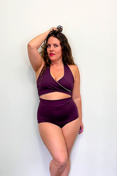 Gina Top in Wildcat & Eggplant