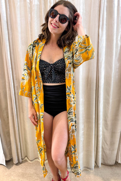 Cotton Robe ~ Golden Leopard