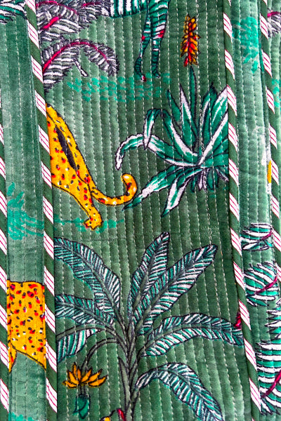 Velvet Tote ~ Green Jungle