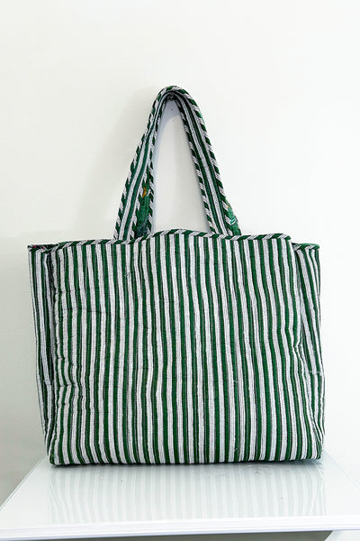 Velvet Tote ~ Green Jungle