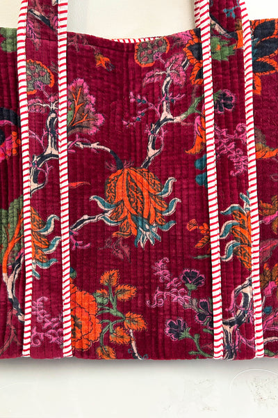 Velvet Tote ~ Burgundy