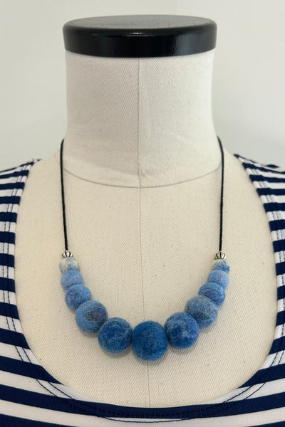 Wool Necklace in Baby Blues
