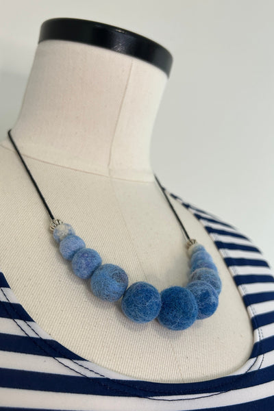 Wool Necklace in Baby Blues