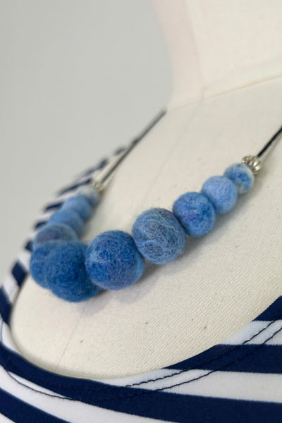 Wool Necklace in Baby Blues