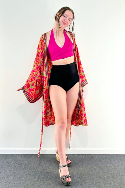 Short Upcycled Kimono Robe ~ Lorelai