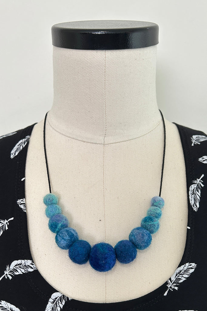 Wool Necklace in Aqua