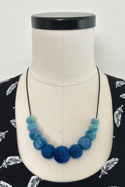 Wool Necklace in Aqua