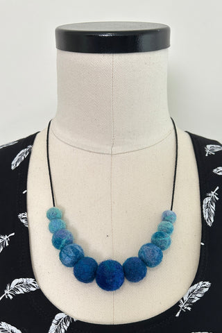 Wool Necklace in Aqua