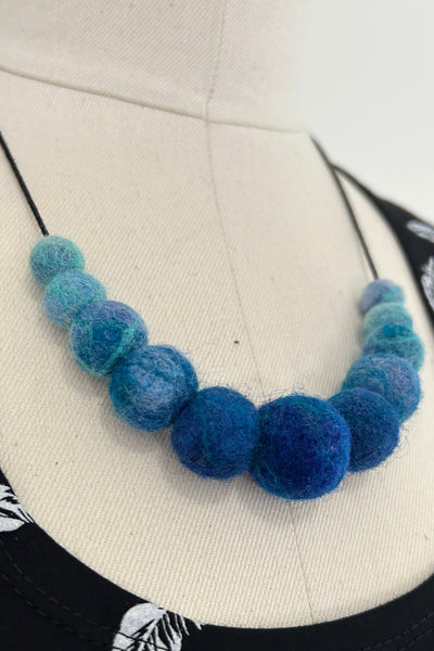 Wool Necklace in Aqua