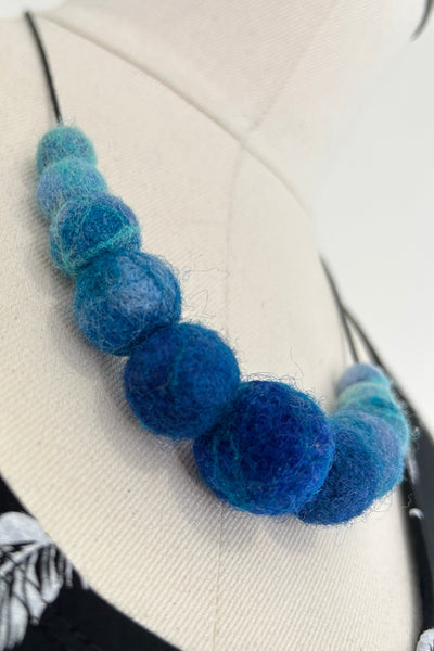 Wool Necklace in Aqua