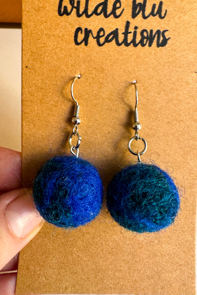 Wool Earrings in Mariana
