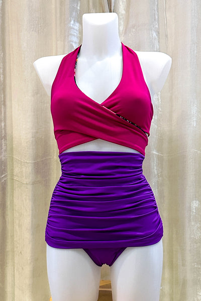Gina Top in Hibiscus & Fuchsia