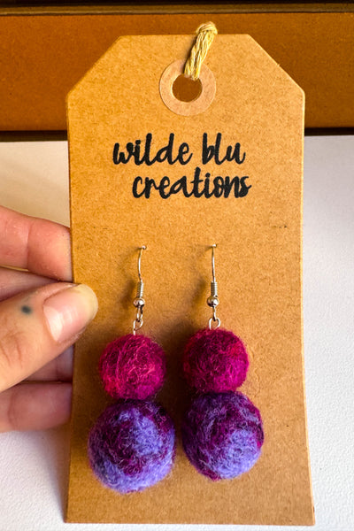 Wool Earrings in Dalia