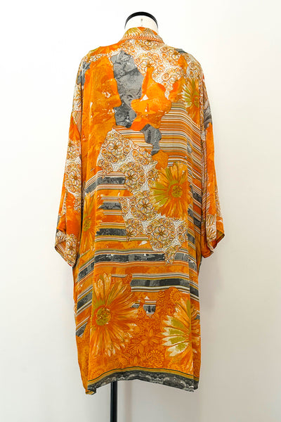 Short Upcycled Robe ~ Tangerine