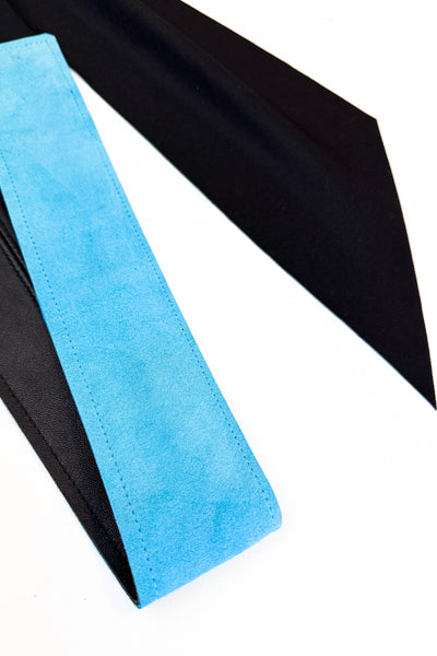 Aqua Suede Wrap Belt