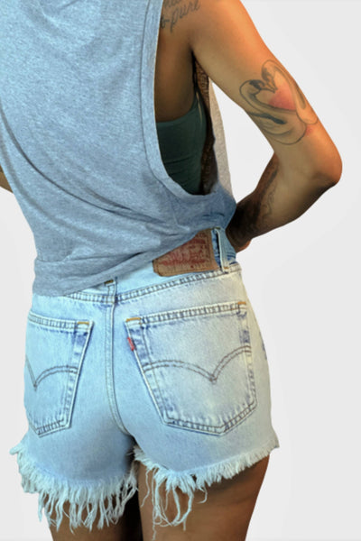 High-Rise Upcycled Denim Cutoff Shorts