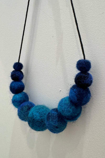 Wool Necklace in Deep Blue Sea