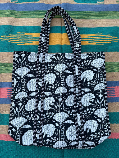 Quilted Cotton Extra Large Tote Bag, Reversible