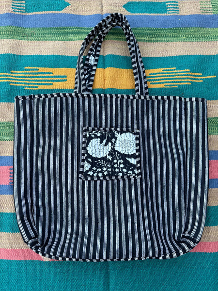 Quilted Cotton Extra Large Tote Bag, Reversible