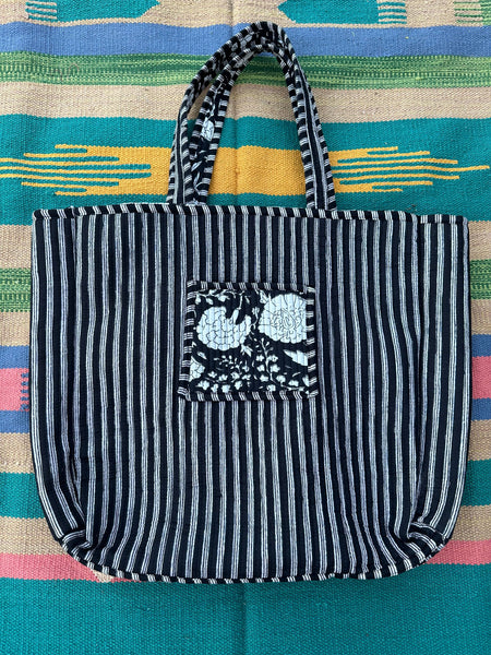 Quilted Cotton Extra Large Tote Bag, Reversible