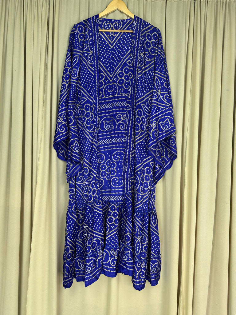 Recycle Silk Kimono Flowy Gown House Robe Boho Beach Coverup