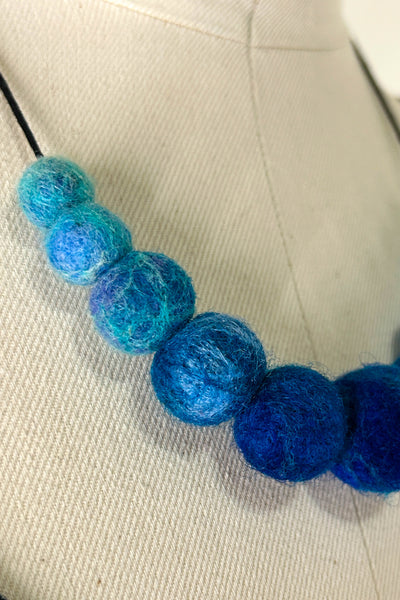 Wool Necklace in Aqua