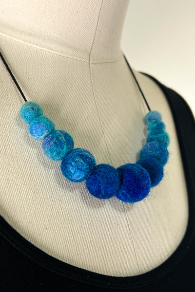 Wool Necklace in Aqua